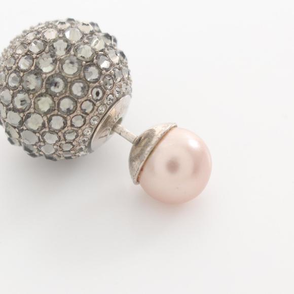 Dior Tribal Earrings Stainless Steel Rhinestone Silver - Picture 5 of 5